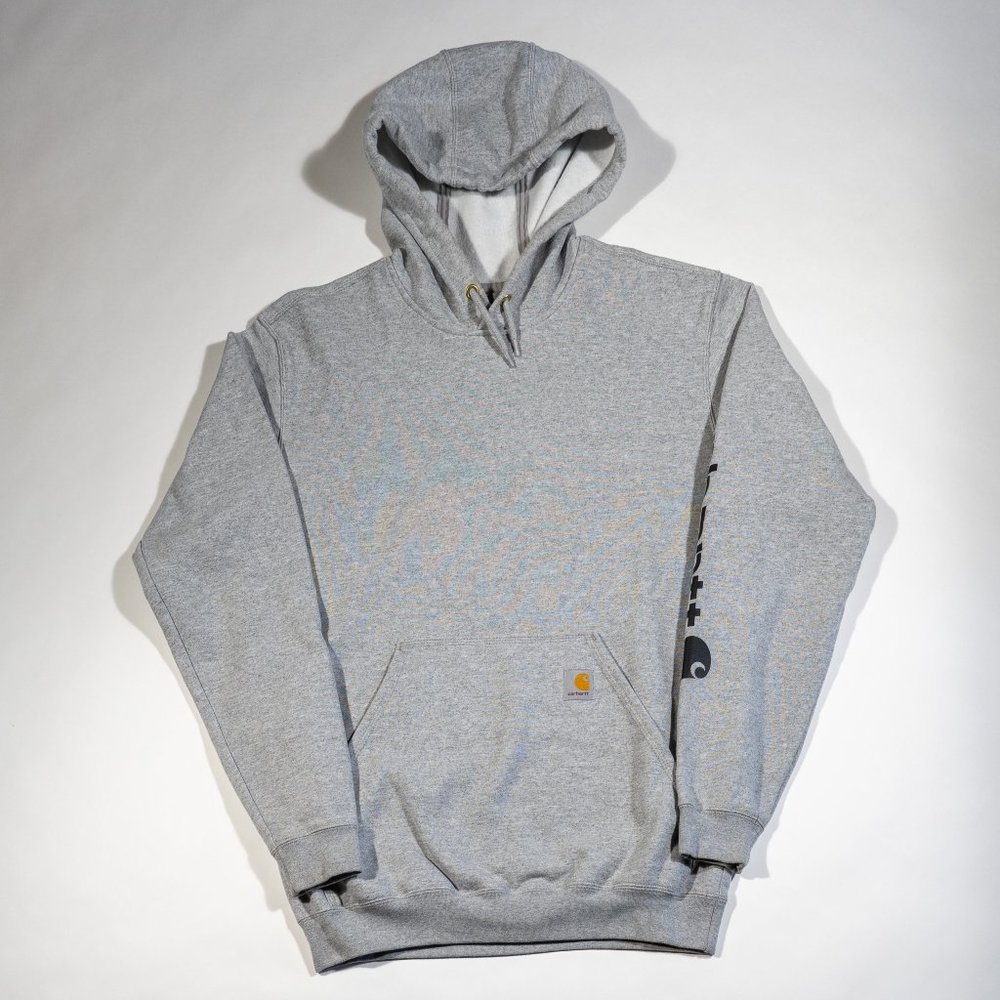 USED Carhartt Loose Fit Midweight Logo Sleeve Graphic Sweatshirt Hoodie